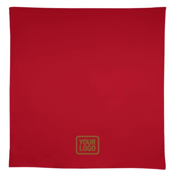 Maßgeschneidertes Rot Hellkhaki Quadratische Tischdecke