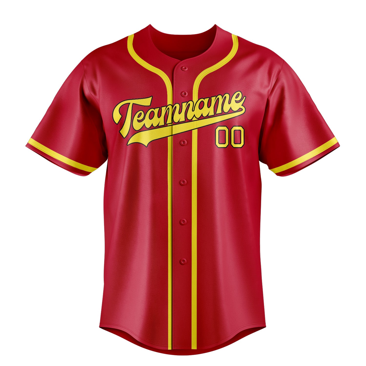 Benutzerdefiniertes Professionelles Rot Blassgelb Baseballtrikot