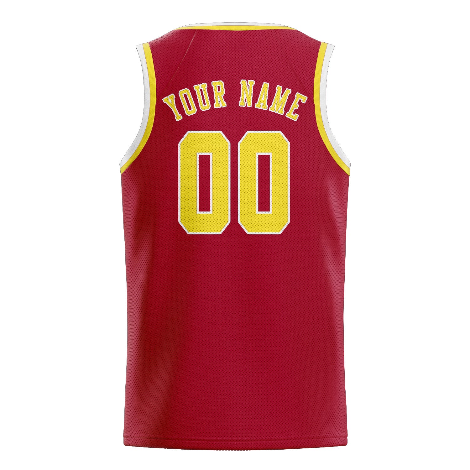 Benutzerdefiniertes Professionelles Rot Blassgelb Basketballtrikot