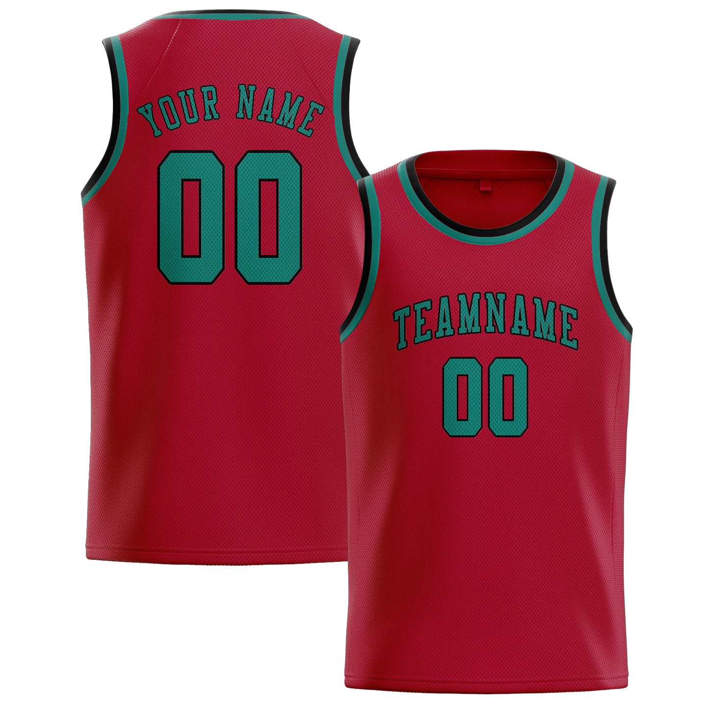 Benutzerdefiniertes Professionelles Rot Blaugrün Basketballtrikot