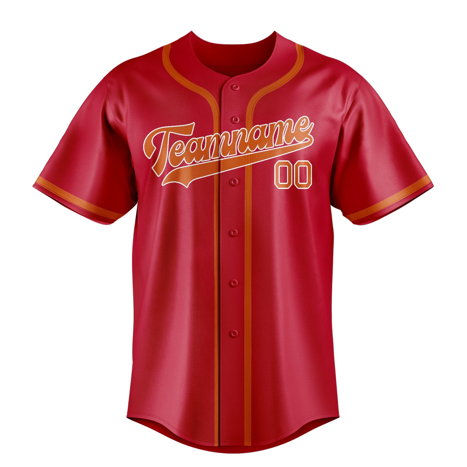 Benutzerdefiniertes Professionelles Rot Orange Baseballtrikot