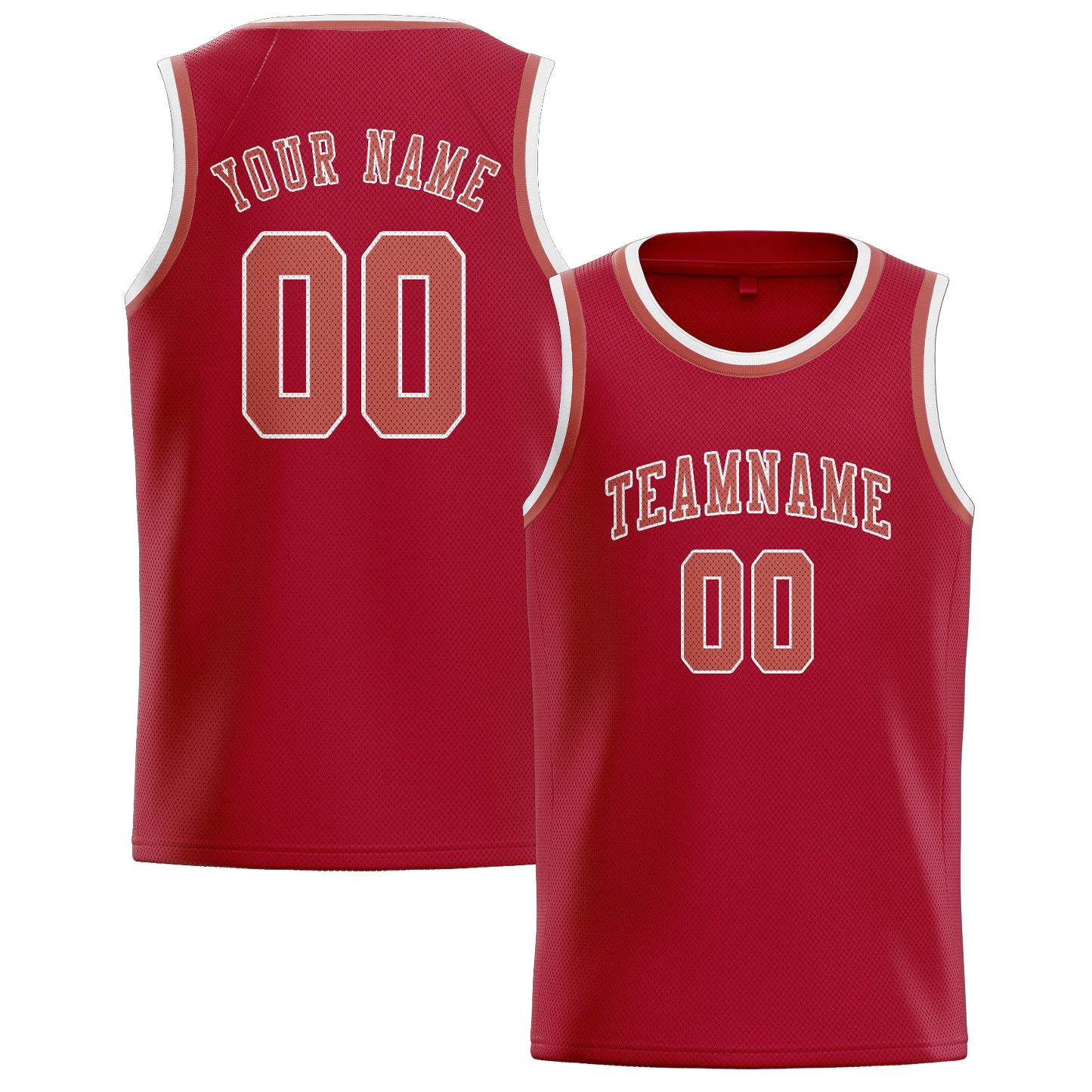 Benutzerdefiniertes Professionelles Rot Kupferrose Basketballtrikot