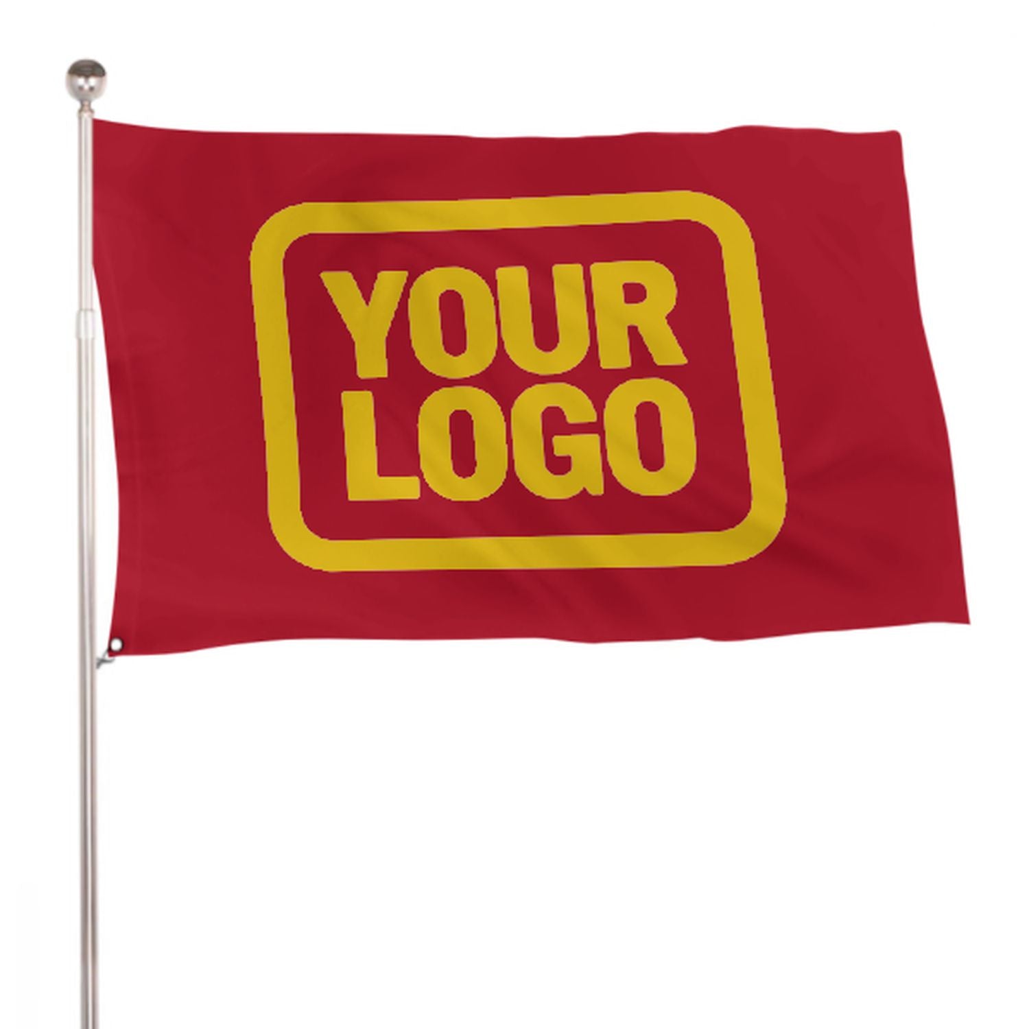 Maßgeschneidertes Rot Gold Flagge
