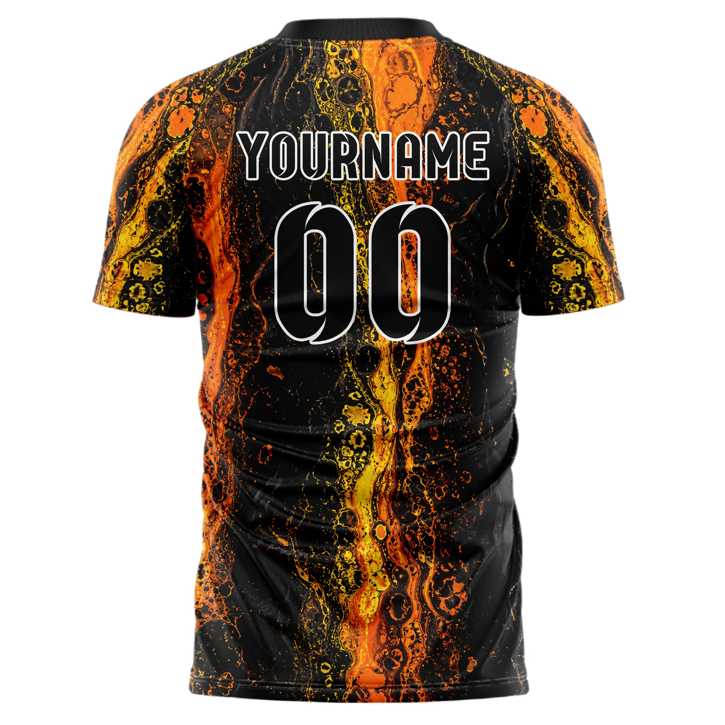 Schwarz dunkles Marmor Acrylic Pour Design 14-0011 individuelles Fußballtrikot back