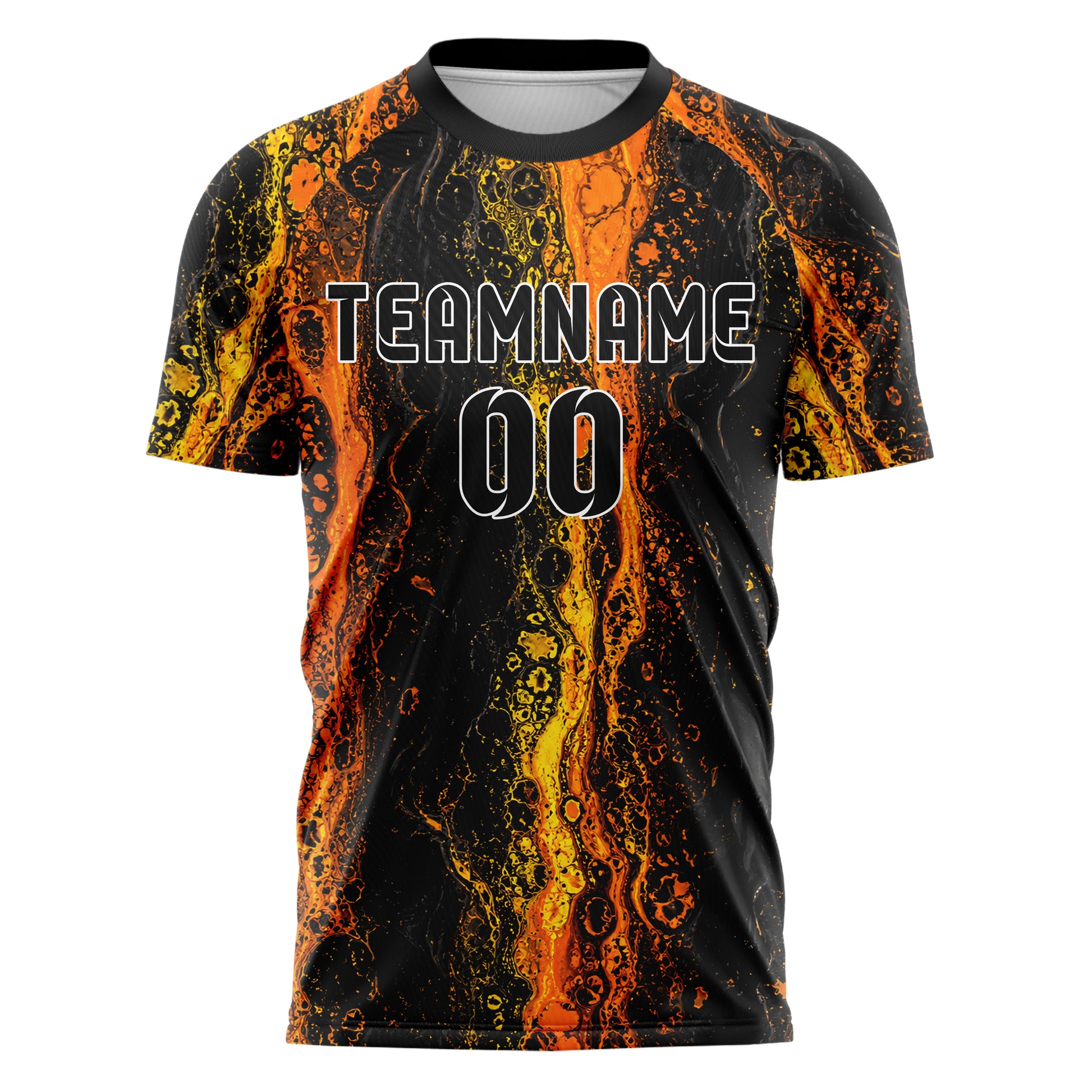 Schwarz dunkles Marmor Acrylic Pour Design 14-0011 individuelles Fußballtrikot front