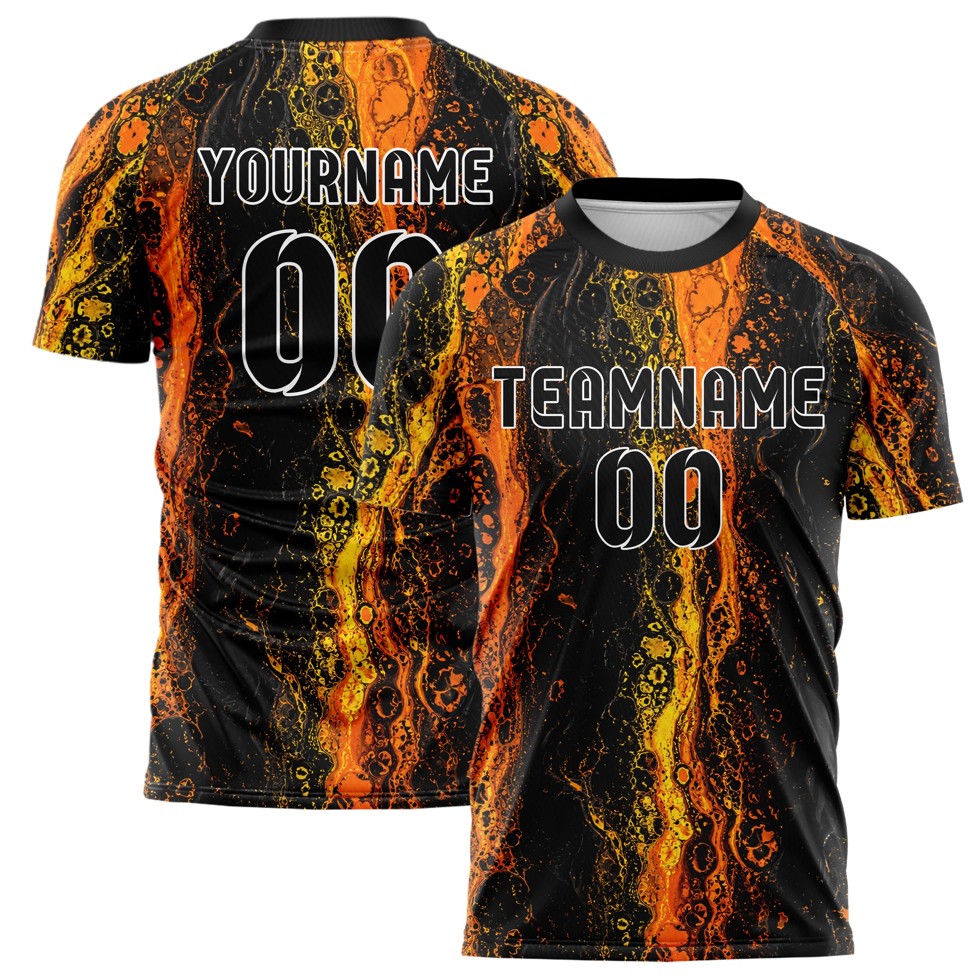 Schwarz dunkles Marmor Acrylic Pour Design 14-0011 individuelles Fußballtrikot main