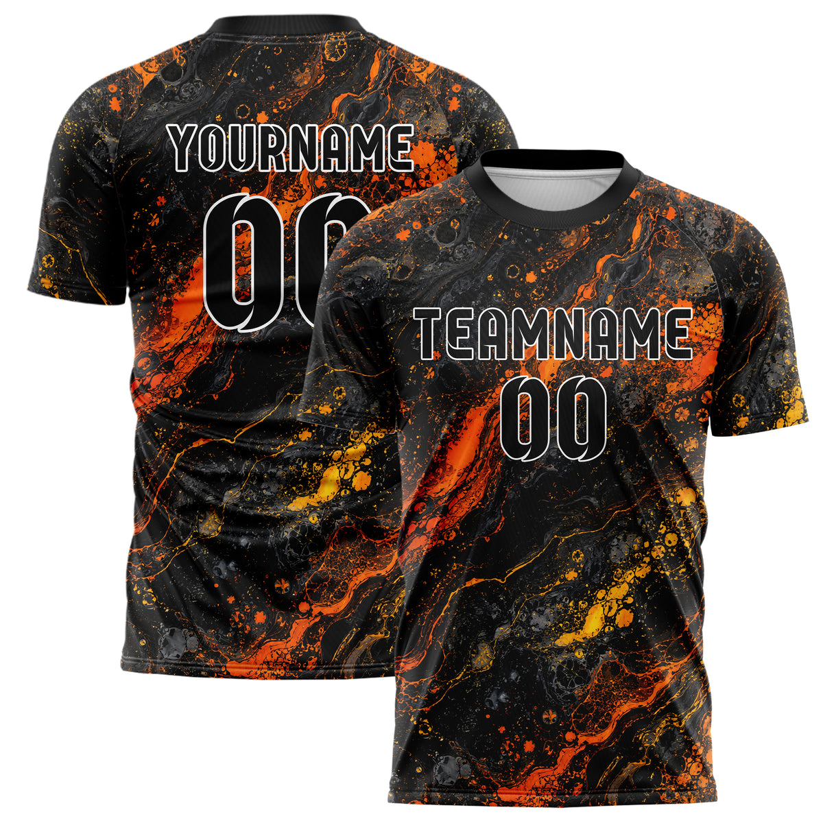 Schwarz dunkles Marmor Alcohol Ink Water Design 14-0014 individuelles Fußballtrikot main