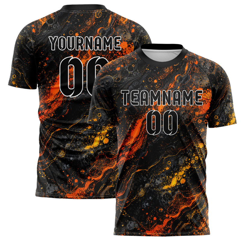 Schwarz dunkles Marmor Alcohol Ink Water Design 14-0014 individuelles Fußballtrikot main