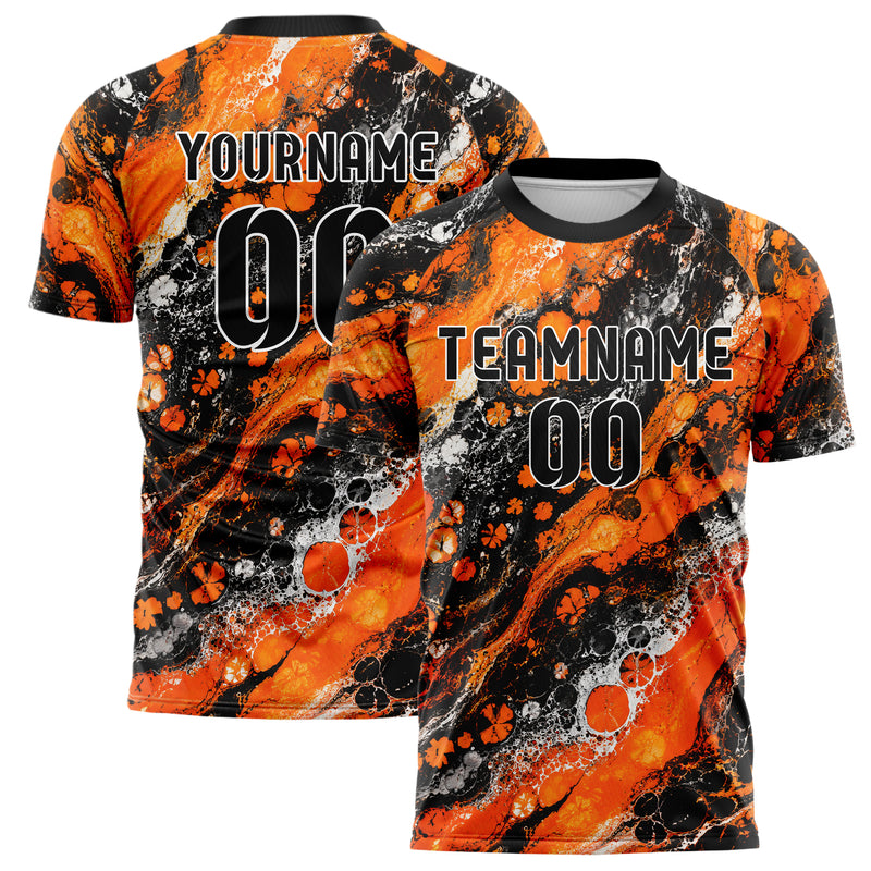 Orange lebendiges Marmor Liquid Cells Design 14-0031 individuelles Fußballtrikot main