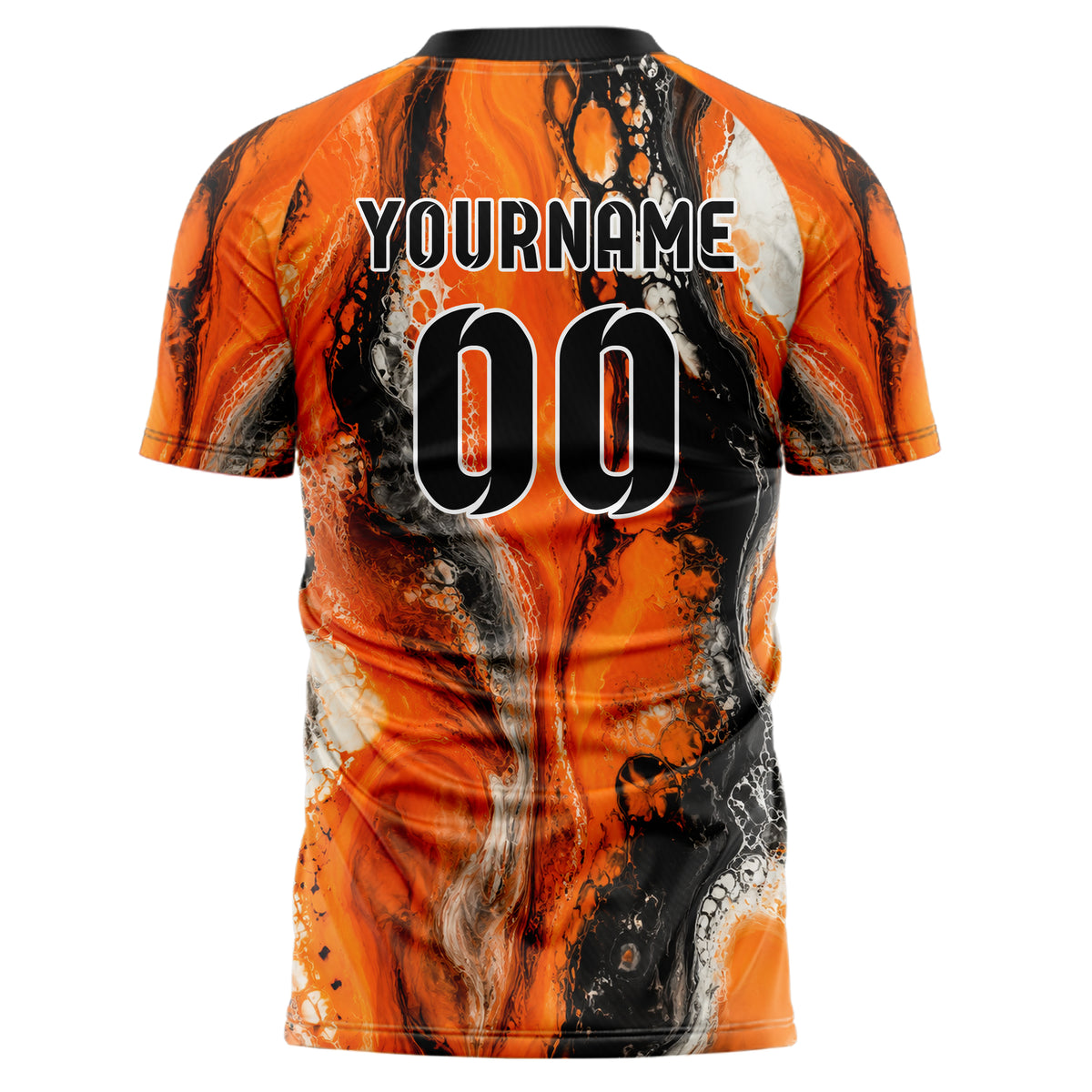 Orange lebendiges Marmor Ribbon Pools Design 14-0022 individuelles Fußballtrikot back