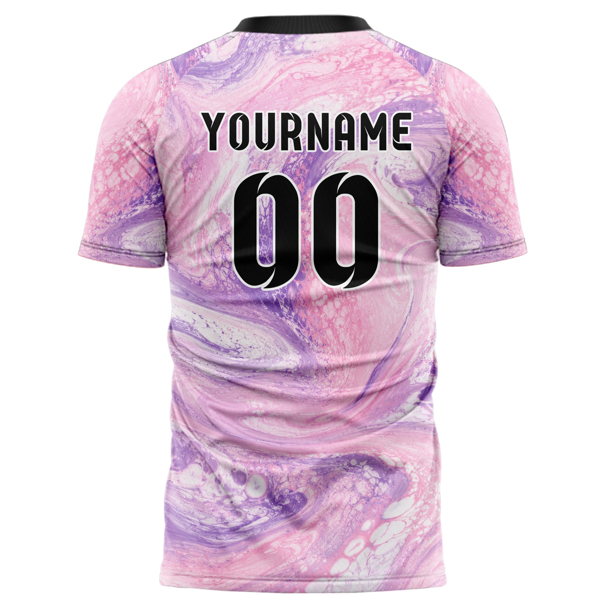 Hellrosa pastelliges Marmor Ocean Wave Fluid Design 14-0012 individuelles Fußballtrikot back