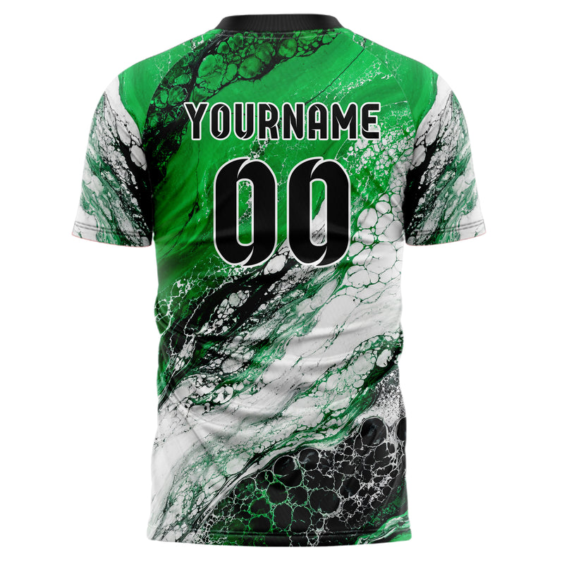 Kellygruen klassisches Marmor Liquid Cells Design 14-0019 individuelles Fußballtrikot back