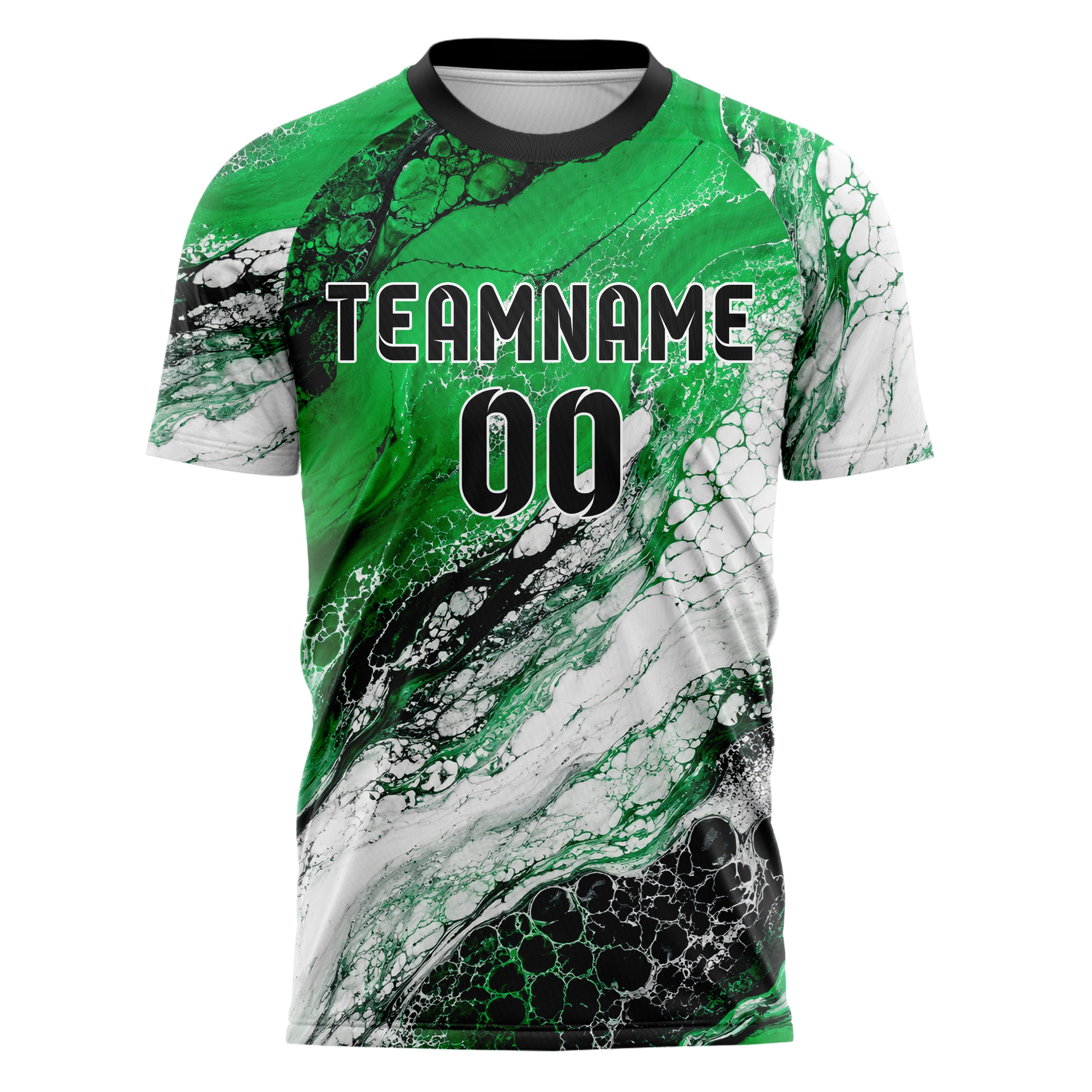 Kellygruen klassisches Marmor Liquid Cells Design 14-0019 individuelles Fußballtrikot front
