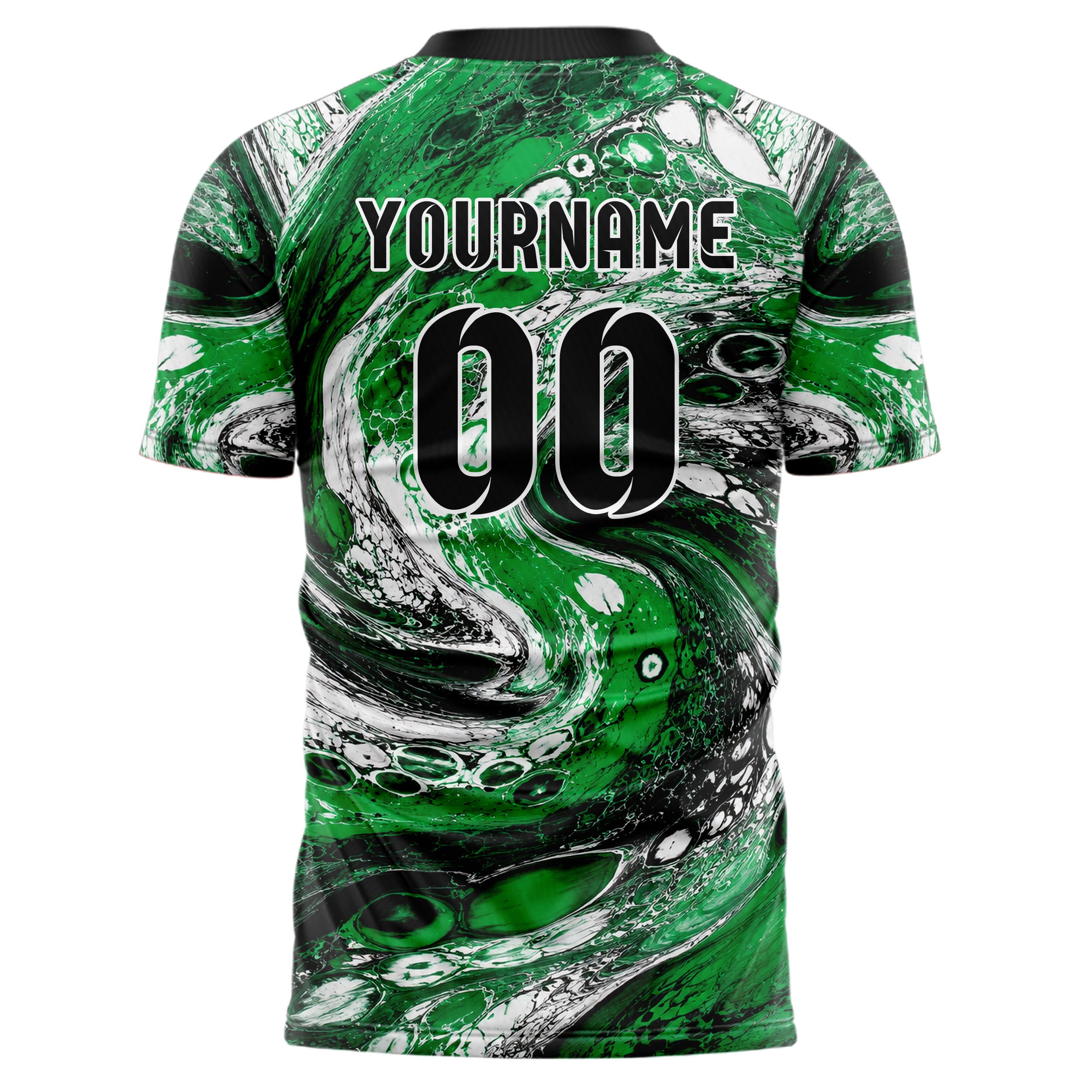 Kellygruen klassisches Marmor Liquid Cells Design 14-0043 individuelles Fußballtrikot back