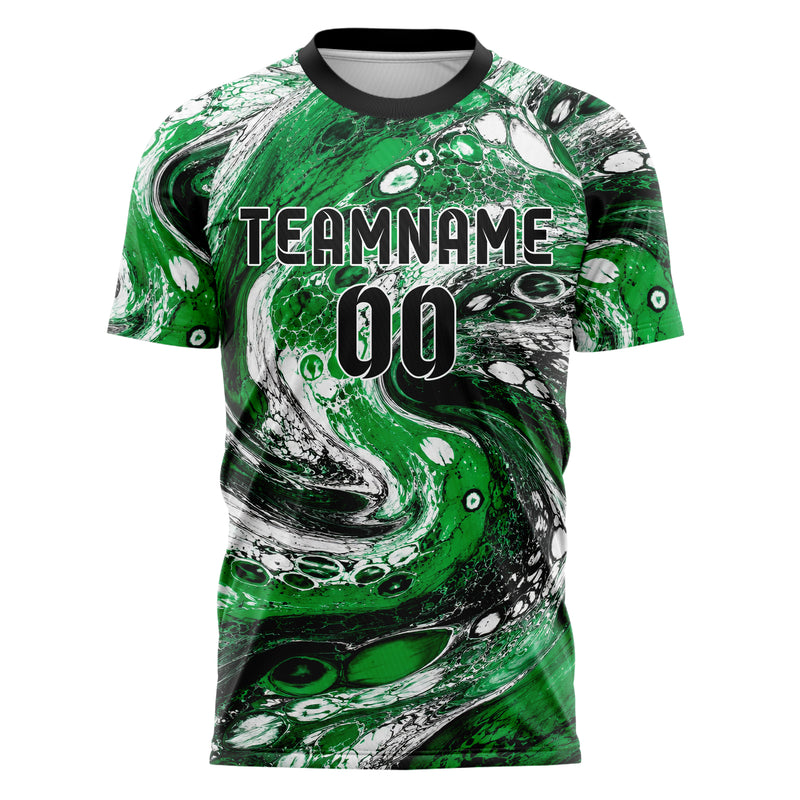 Kellygruen klassisches Marmor Liquid Cells Design 14-0043 individuelles Fußballtrikot front