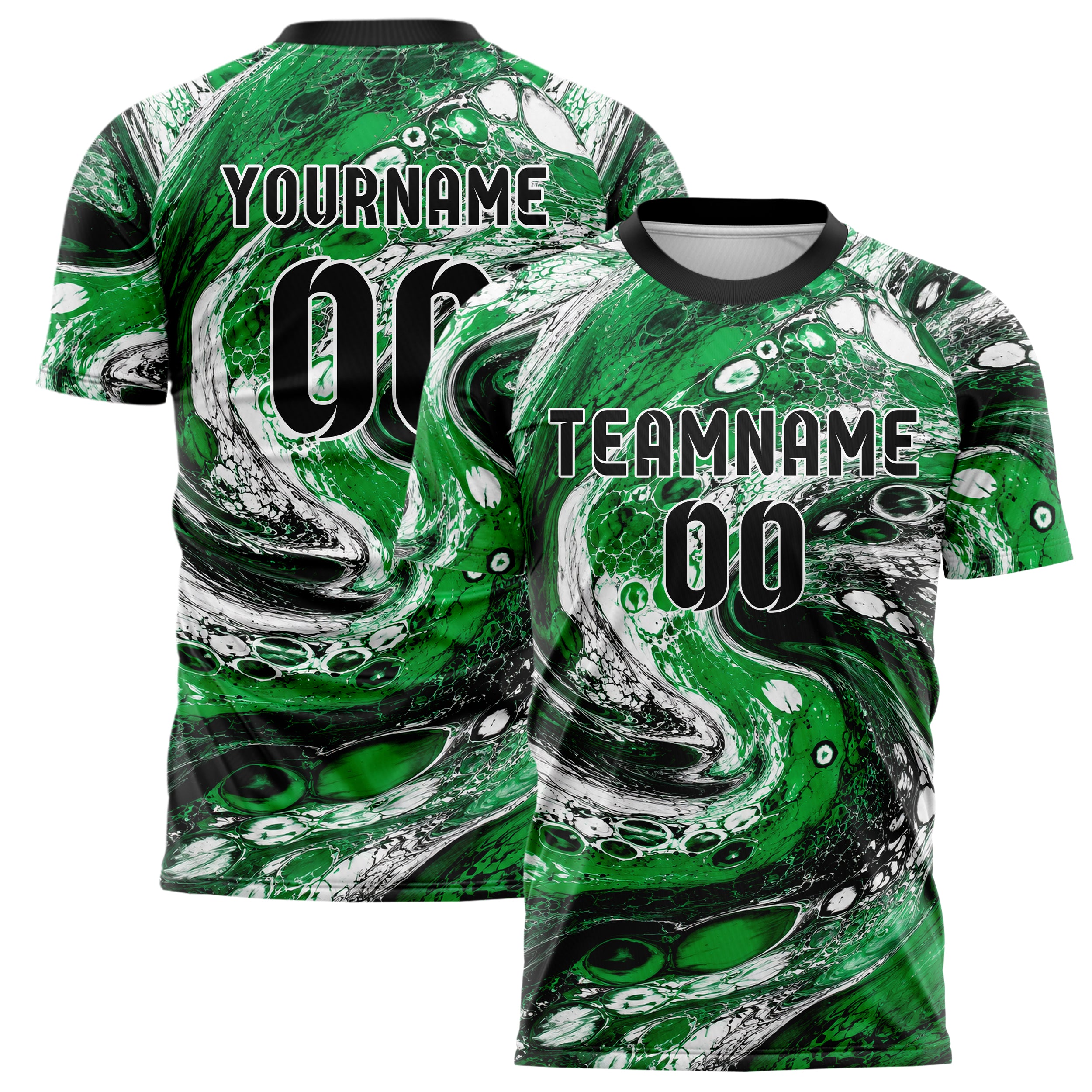Kellygruen klassisches Marmor Liquid Cells Design 14-0043 individuelles Fußballtrikot main