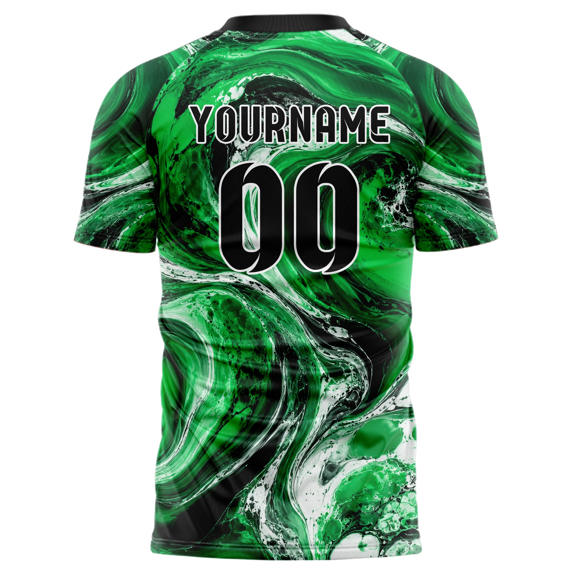 Kellygruen klassisches Marmor Ribbon Pools Design 14-0028 individuelles Fußballtrikot back