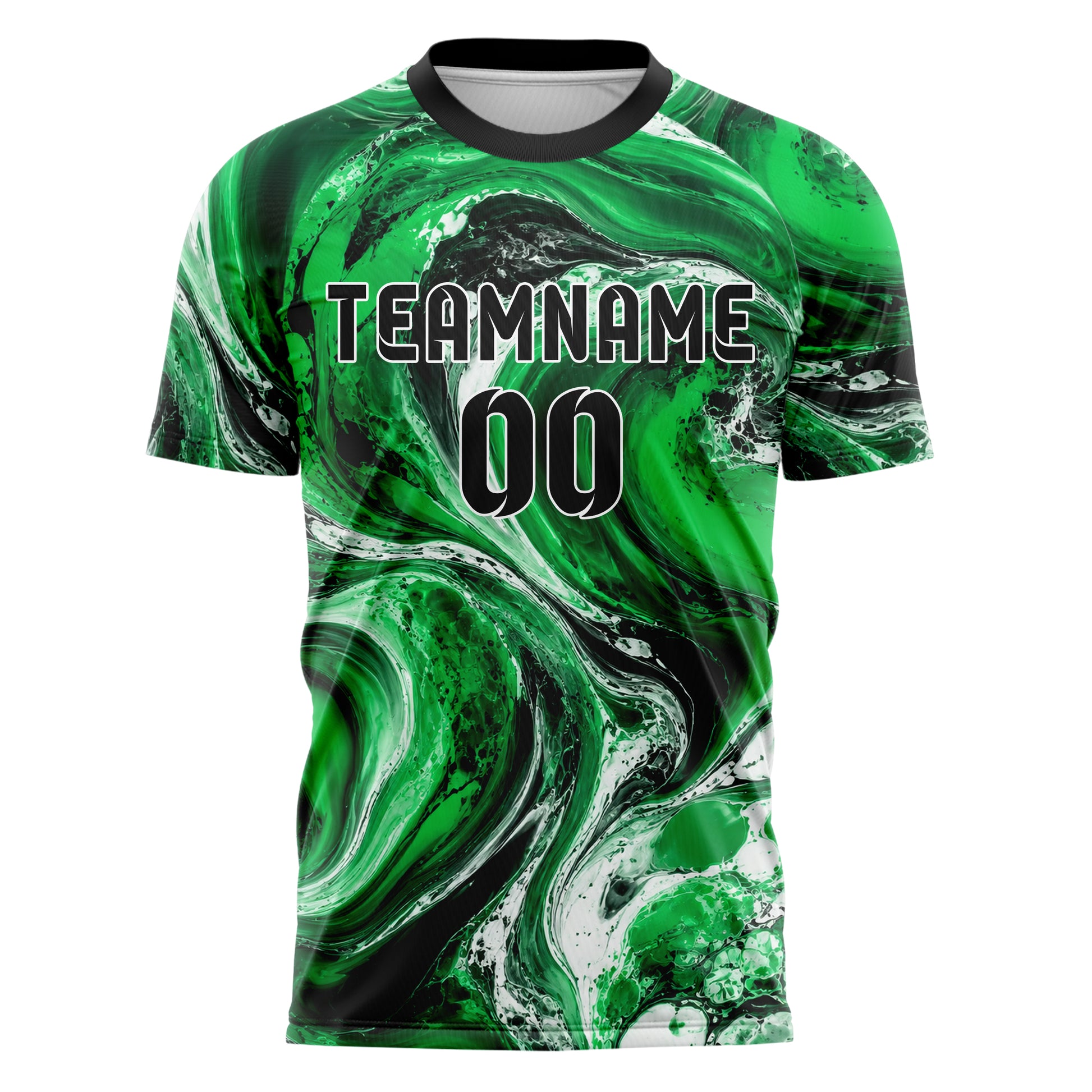 Kellygruen klassisches Marmor Ribbon Pools Design 14-0028 individuelles Fußballtrikot front