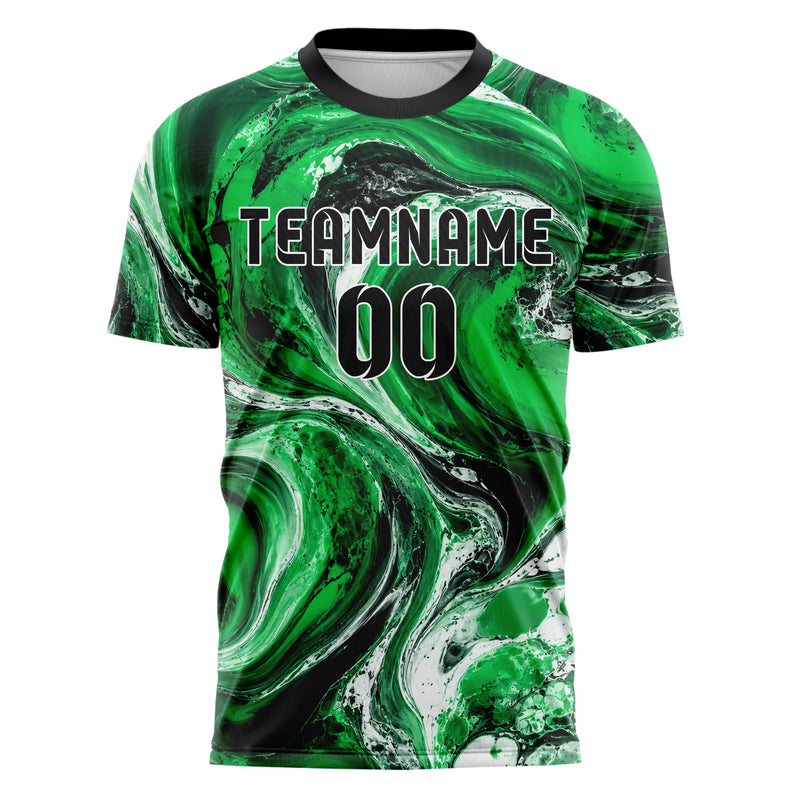 Kellygruen klassisches Marmor Ribbon Pools Design 14-0028 individuelles Fußballtrikot front