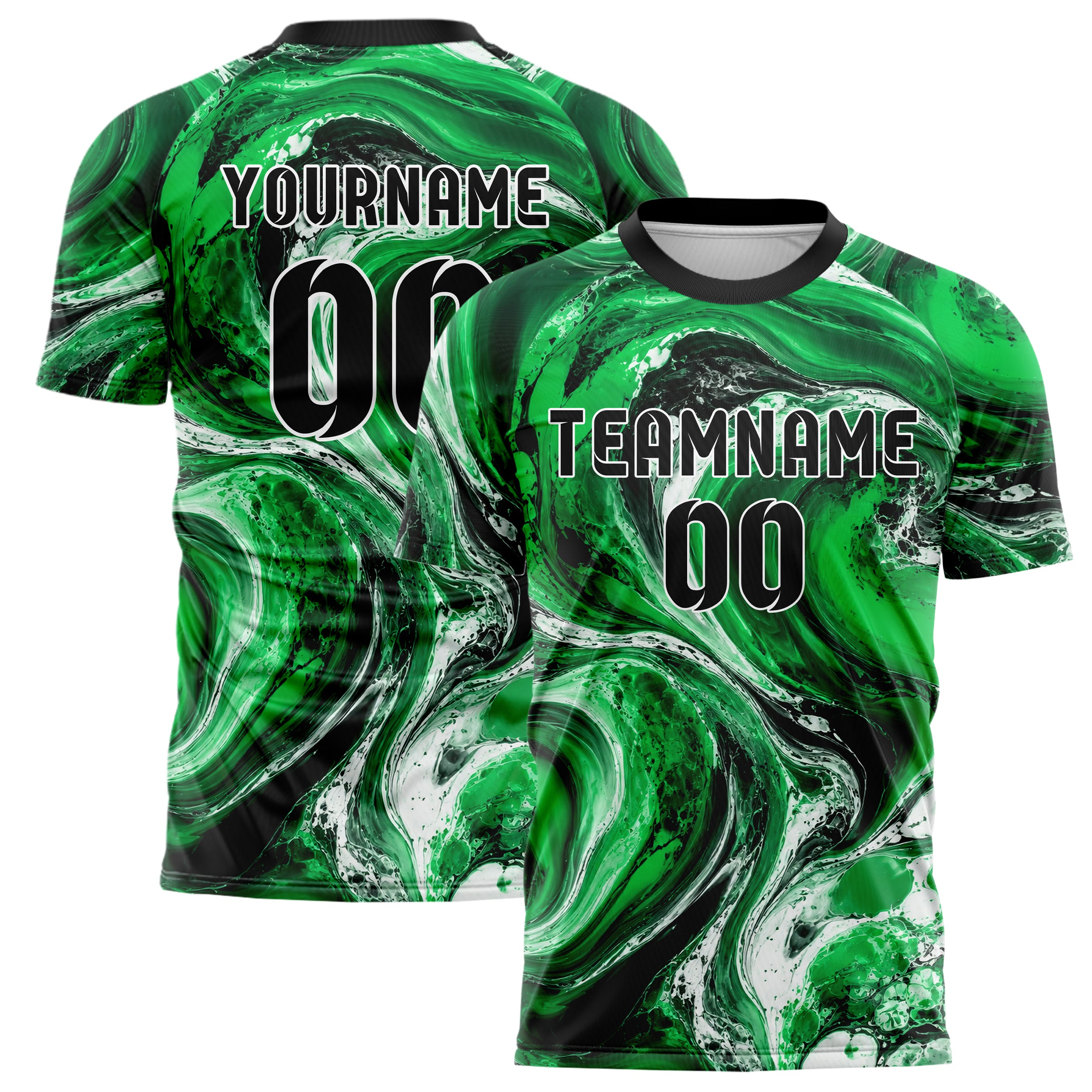 Kellygruen klassisches Marmor Ribbon Pools Design 14-0028 individuelles Fußballtrikot main