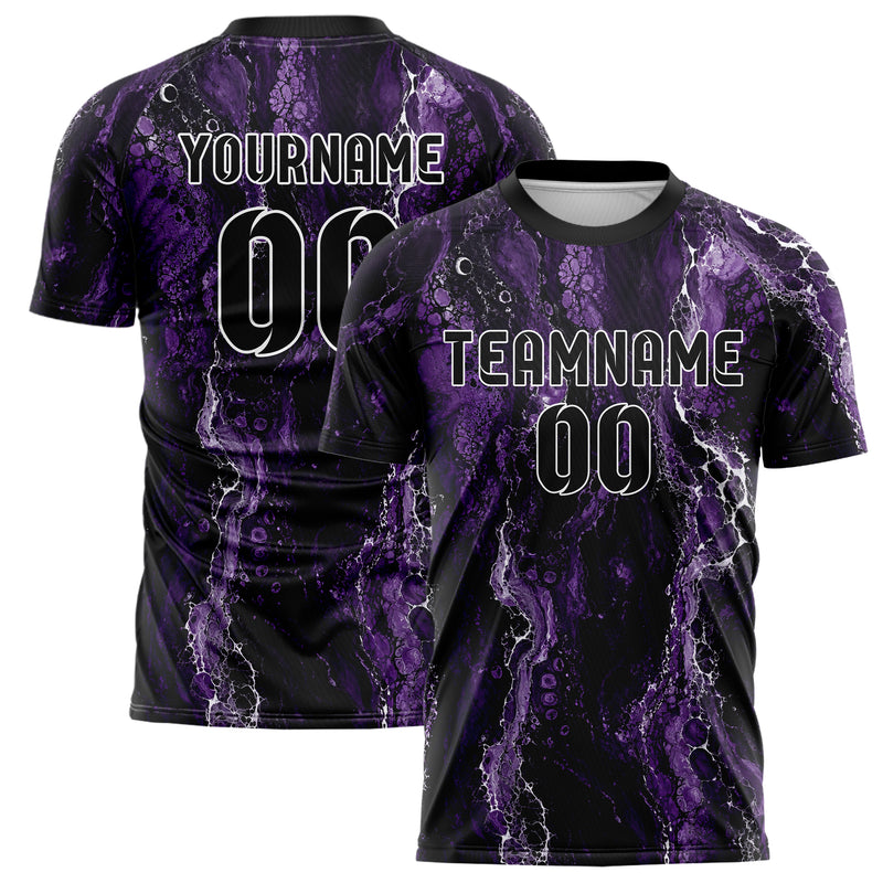 Dunkellila dunkles Marmor Luxury Marble Veins Design 14-0003 individuelles Fußballtrikot main