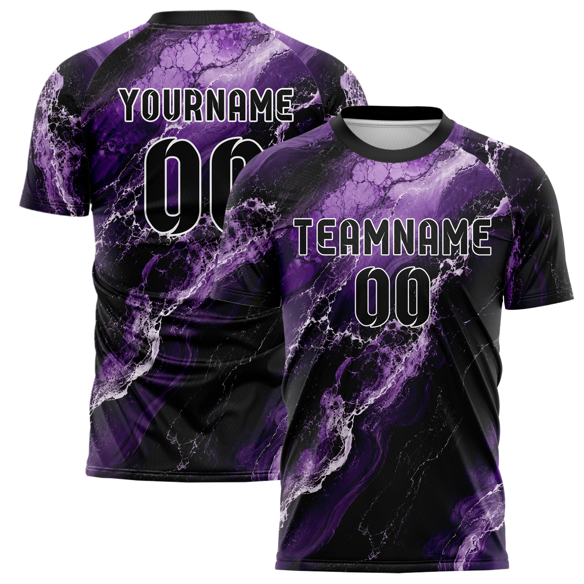 Dunkellila dunkles Marmor Luxury Marble Veins Design 14-0039 individuelles Fußballtrikot main