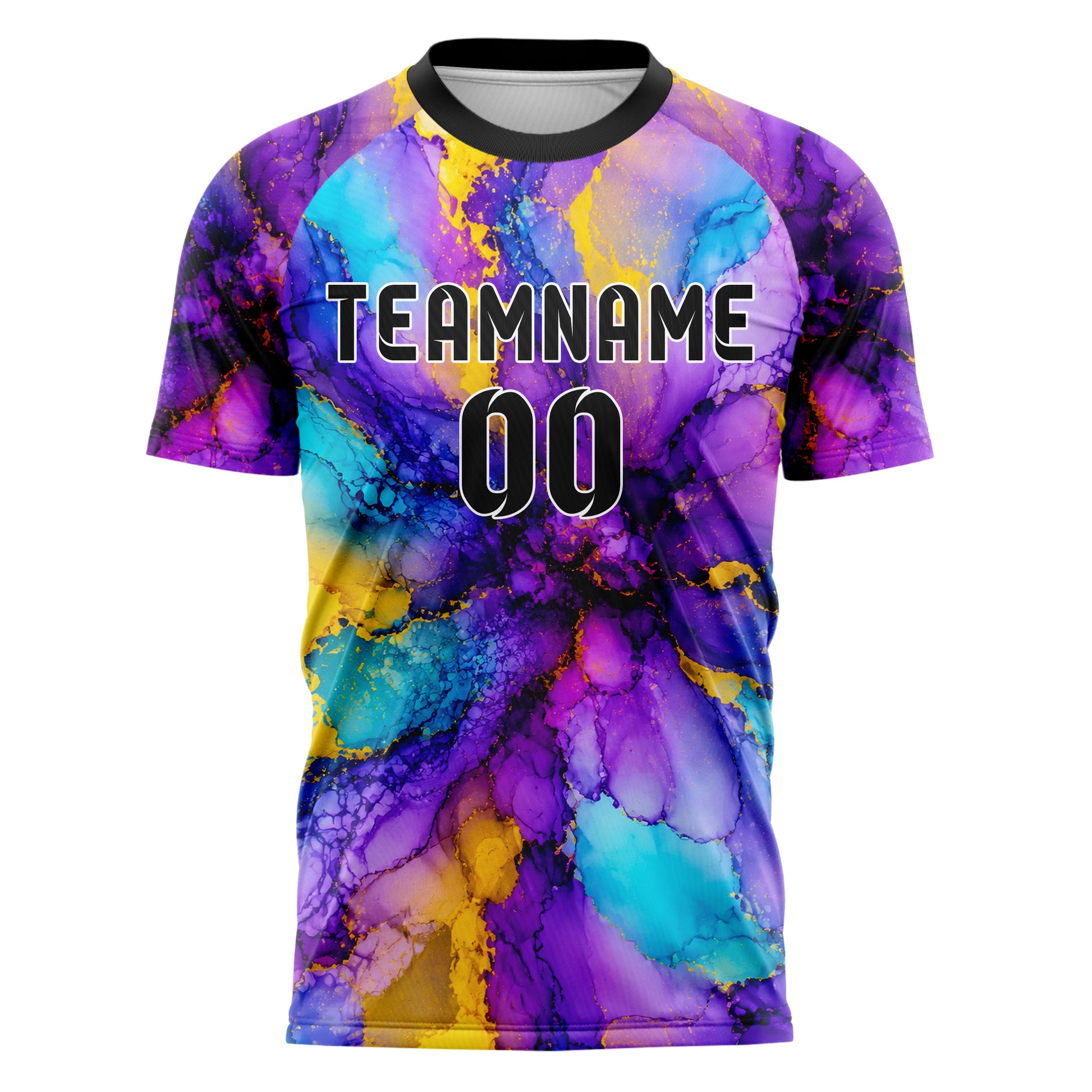 Lila lebendiges Marmor Alcohol Ink Water Design 14-0026 individuelles Fußballtrikot front