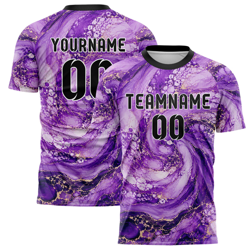 Lila lebendiges Marmor Liquid Cells Design 14-0001 individuelles Fußballtrikot main