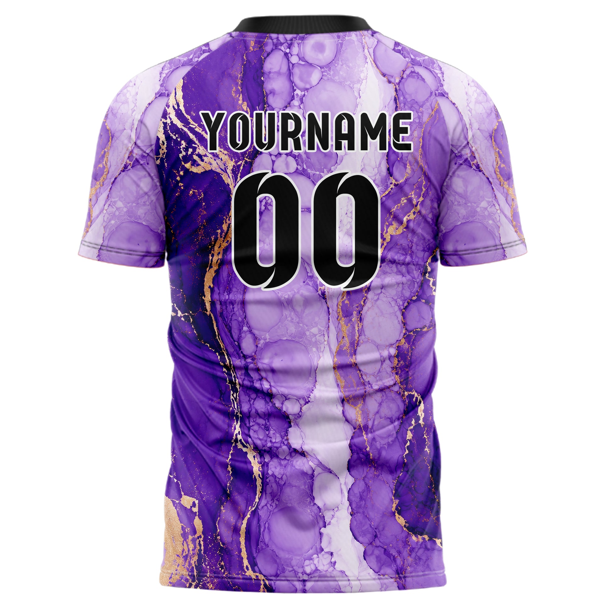 Lila lebendiges Marmor Liquid Cells Design 14-0037 individuelles Fußballtrikot back