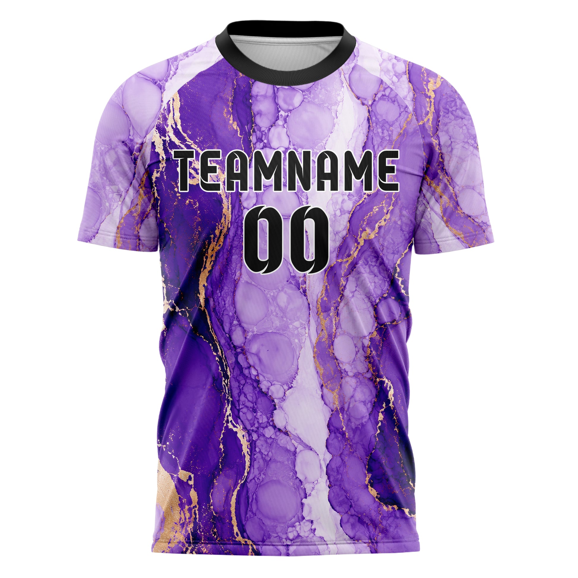 Lila lebendiges Marmor Liquid Cells Design 14-0037 individuelles Fußballtrikot front