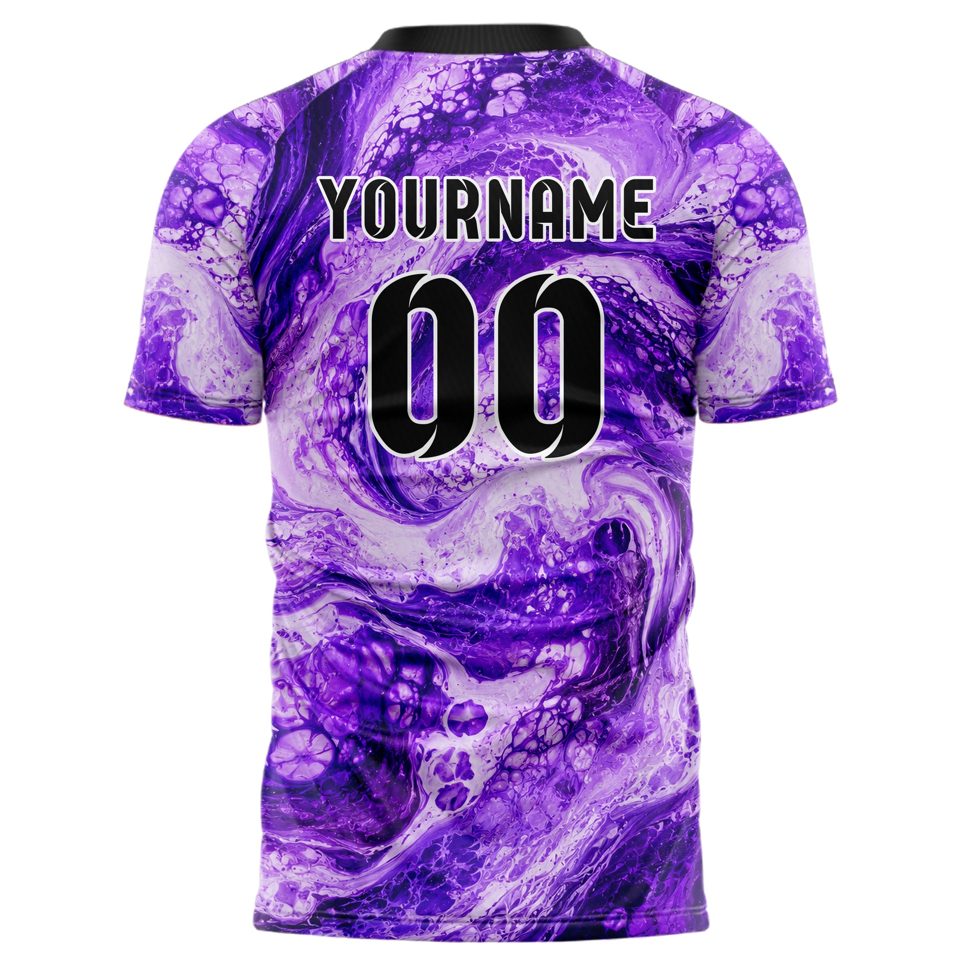 Lila lebendiges Marmor Ribbon Pools Design 14-0034 individuelles Fußballtrikot back