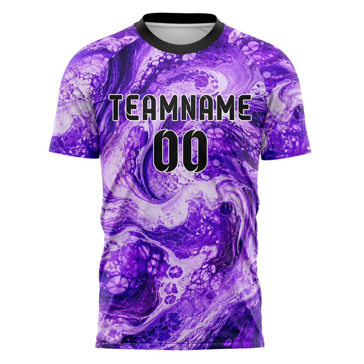 Lila lebendiges Marmor Ribbon Pools Design 14-0034 individuelles Fußballtrikot front