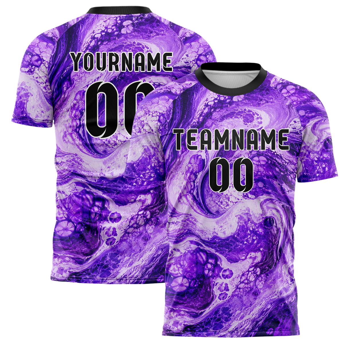 Lila lebendiges Marmor Ribbon Pools Design 14-0034 individuelles Fußballtrikot main