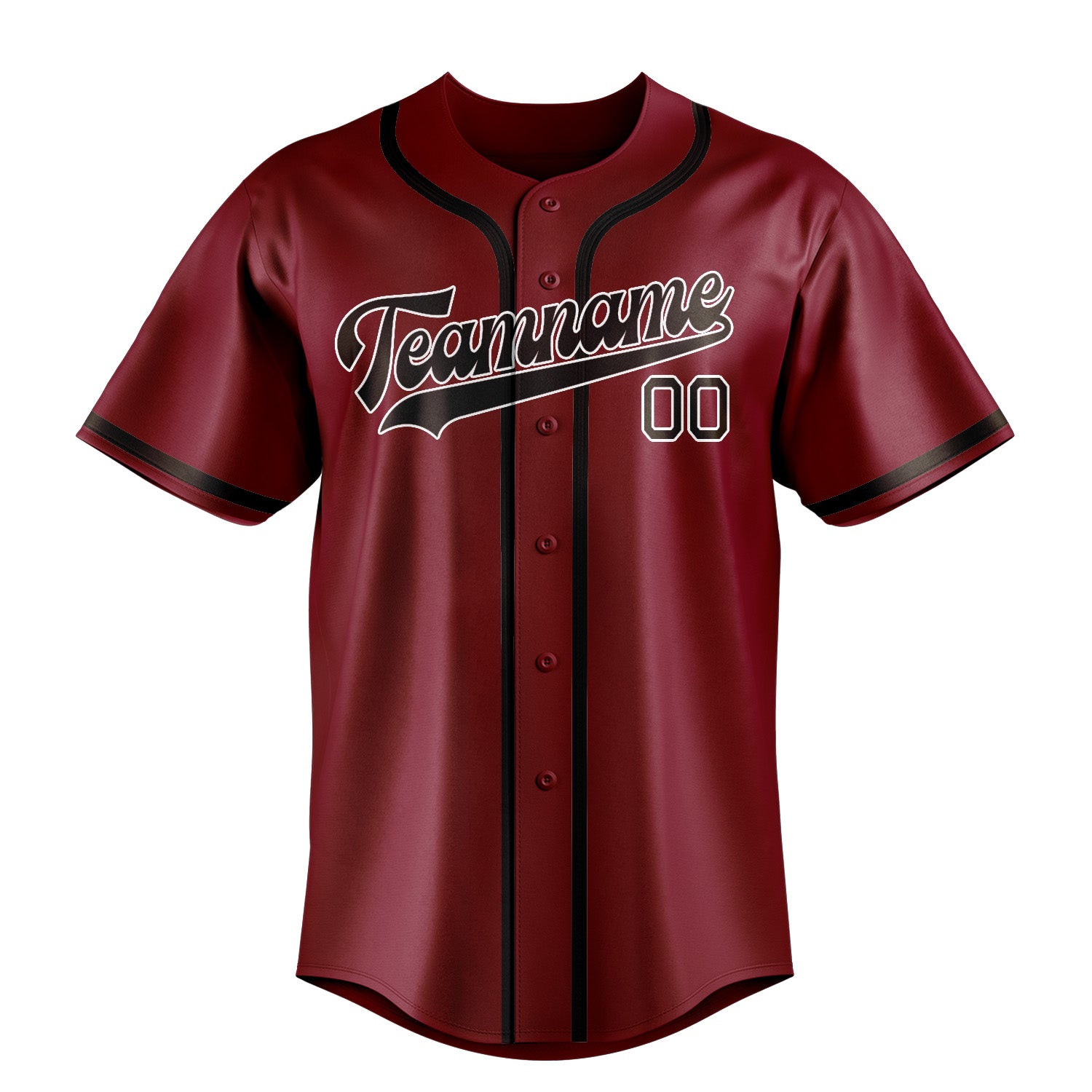 Benutzerdefiniertes Professionelles Karmesinrot Braun Baseballtrikot