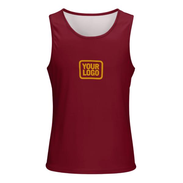 Maßgeschneidertes Karmesinrot Gelb Herren Tanktop