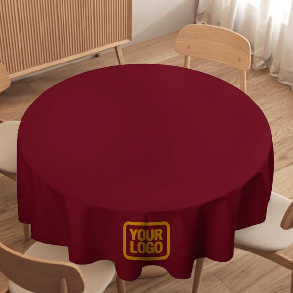 Maßgeschneidertes Karmesinrot Gelb Runde Tischdecke
