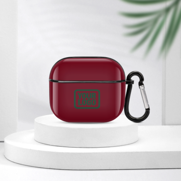 Maßgeschneidertes Karmesinrot Moosgrün AirPods-Hülle (3. Generation)
