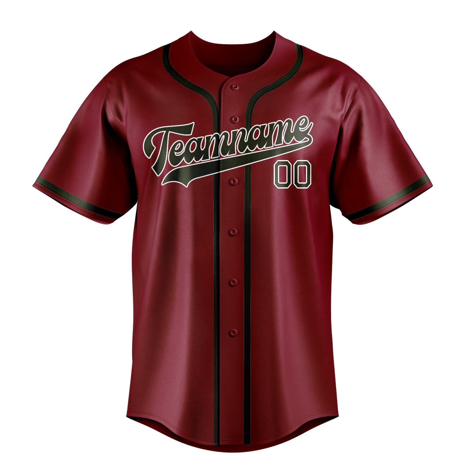 Benutzerdefiniertes Professionelles Karmesinrot Dunkles Oliv Baseballtrikot