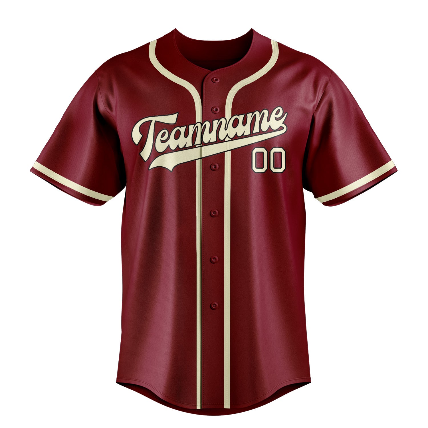 Benutzerdefiniertes Professionelles Karmesinrot Beige Baseballtrikot
