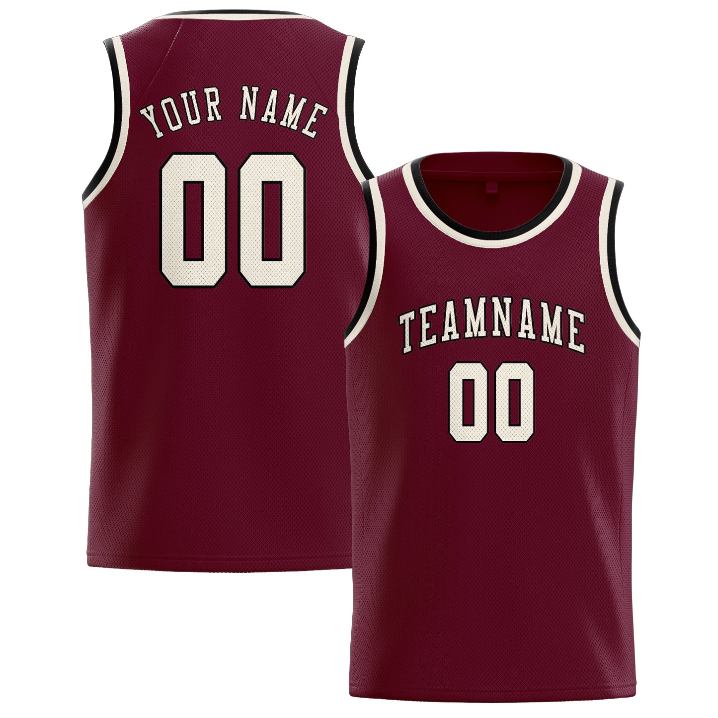 Benutzerdefiniertes Professionelles Karmesinrot Beige Basketballtrikot