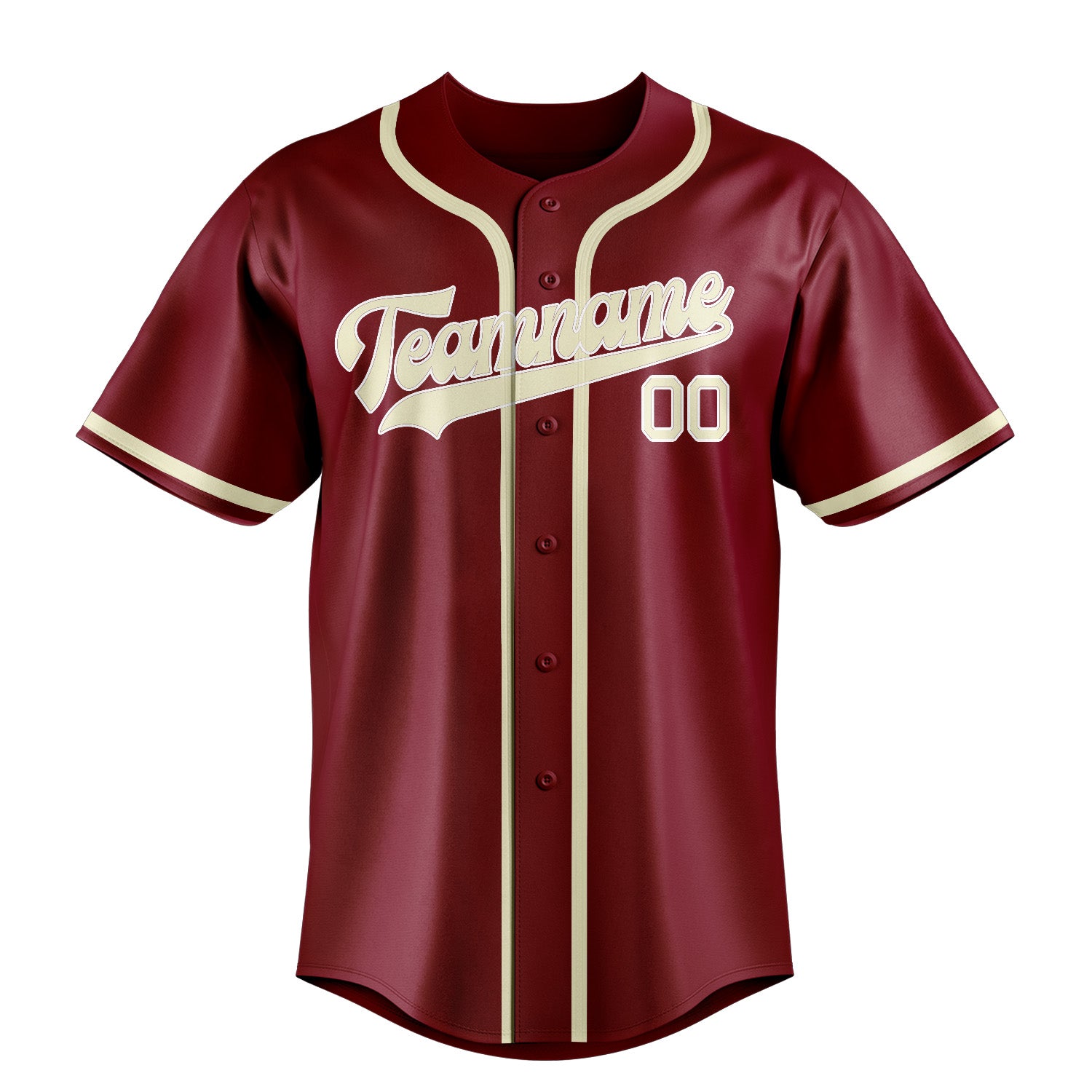 Benutzerdefiniertes Professionelles Karmesinrot Beige Baseballtrikot