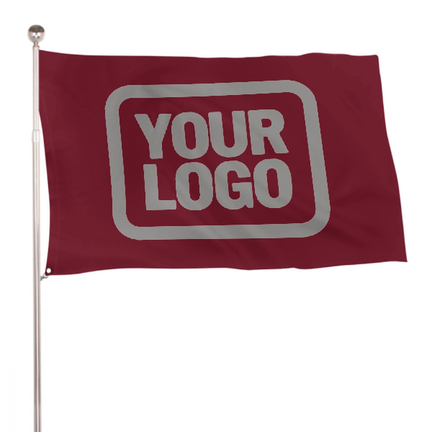 Maßgeschneidertes Karmesinrot Grau Flagge