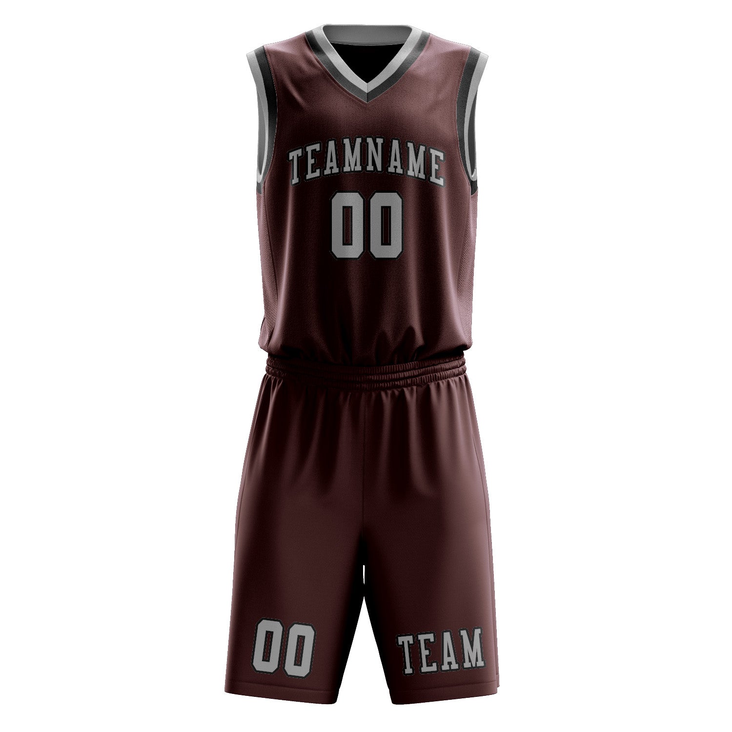 Benutzerdefiniertes Professionelles Karmesinrot Grau Basketballtrikot-Set