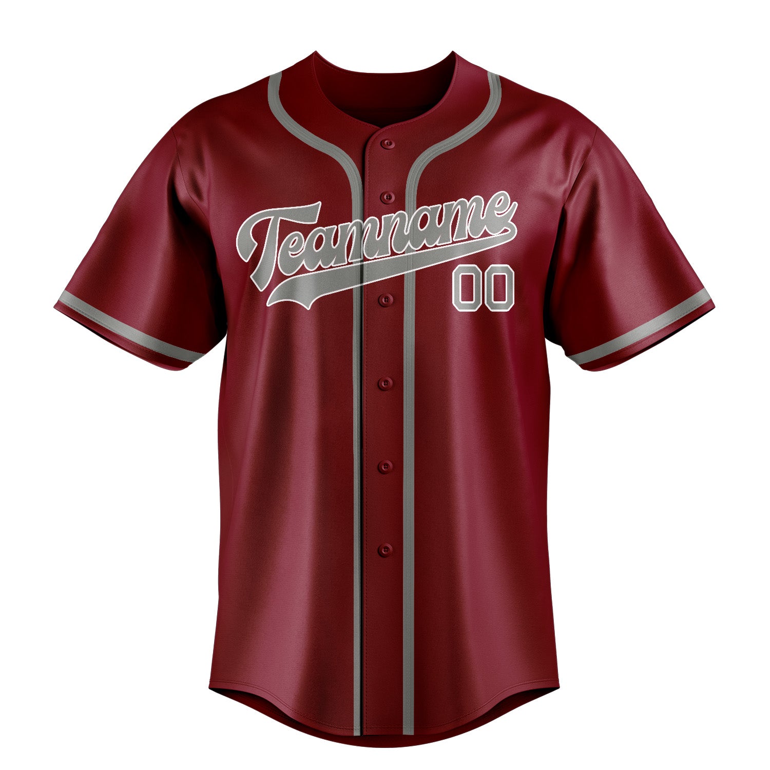 Benutzerdefiniertes Professionelles Karmesinrot Grau Baseballtrikot