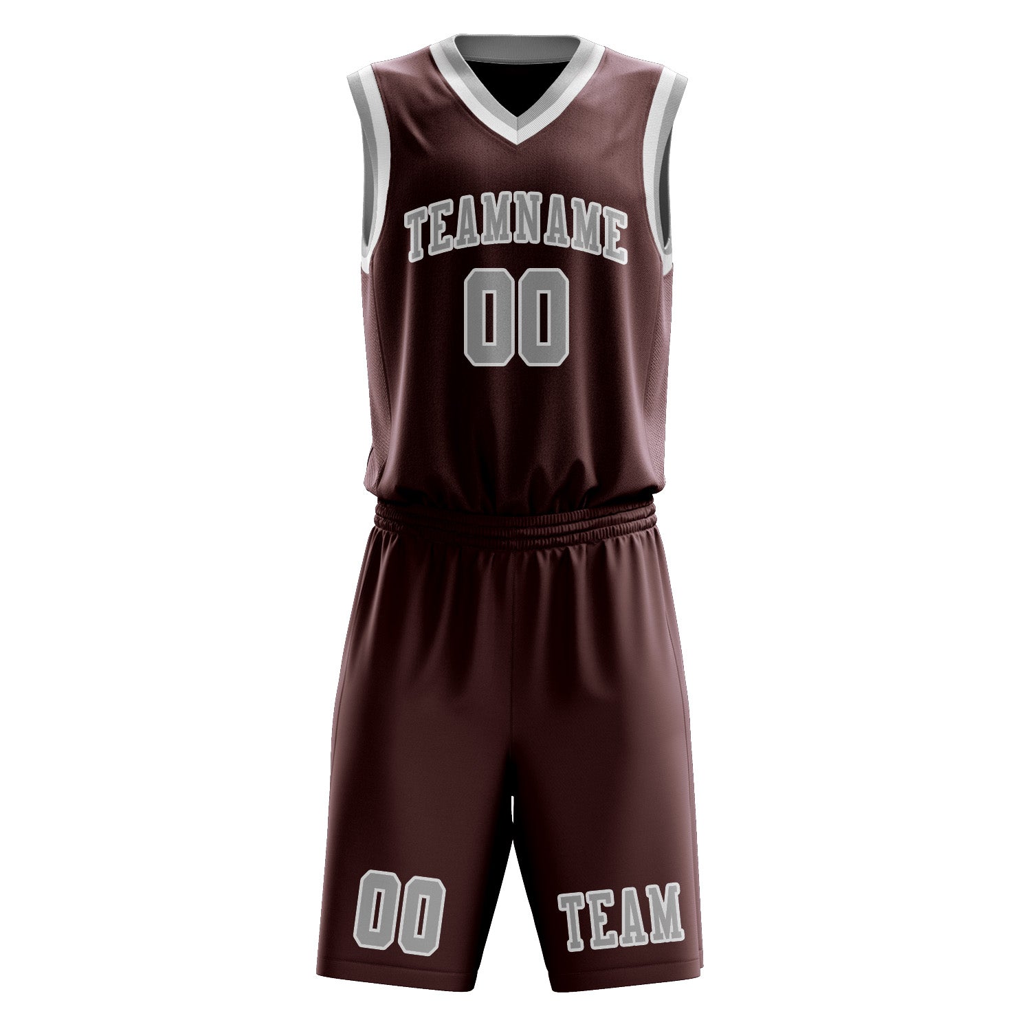 Benutzerdefiniertes Professionelles Karmesinrot Grau Basketballtrikot-Set