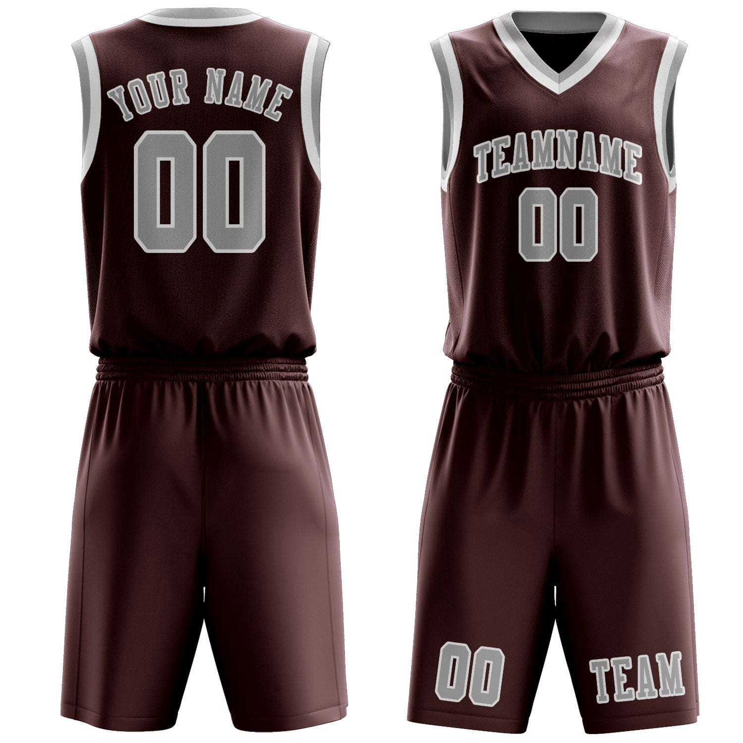 Benutzerdefiniertes Professionelles Karmesinrot Grau Basketballtrikot-Set