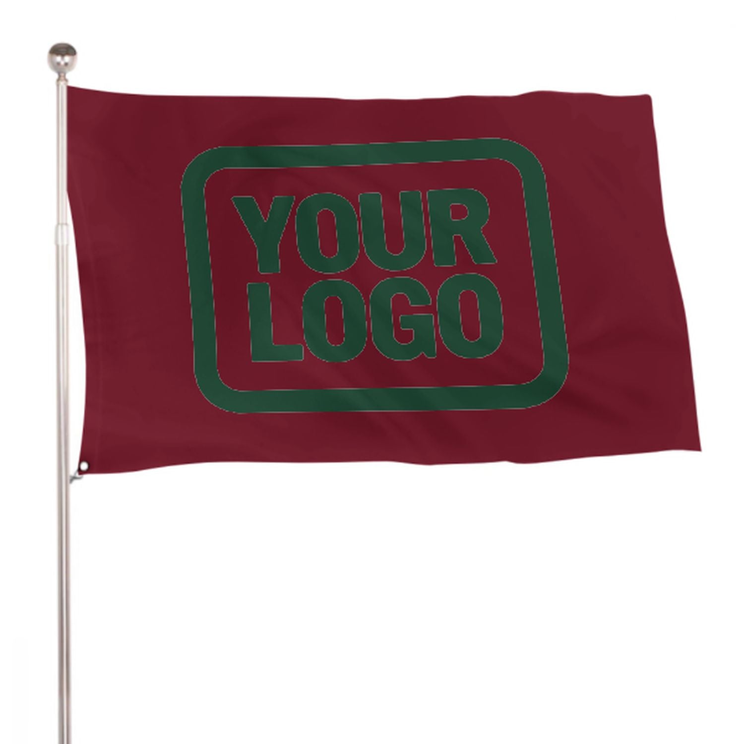 Maßgeschneidertes Karmesinrot Moosgrün Flagge