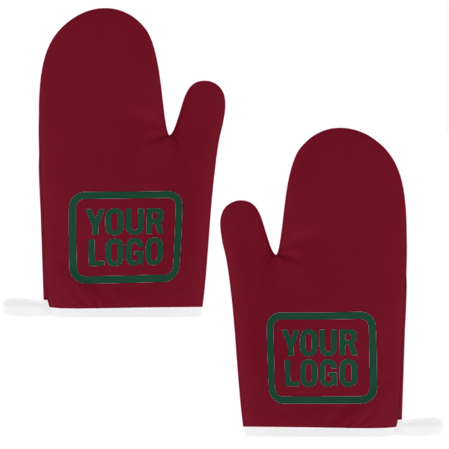Maßgeschneidertes Karmesinrot  Moosgrün Topfhandschuh Set – 2-teilig
