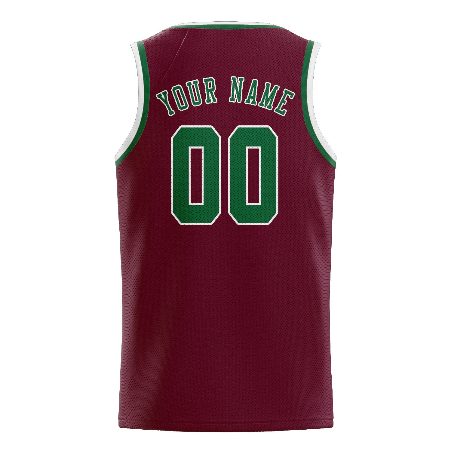 Benutzerdefiniertes Professionelles Karmesinrot Moosgrün Basketballtrikot