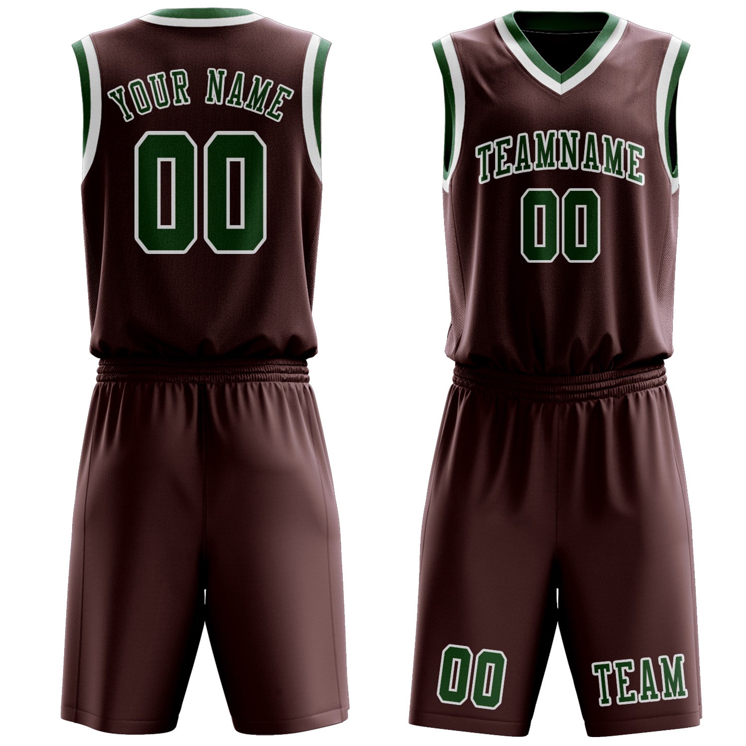 Benutzerdefiniertes Professionelles Karmesinrot Moosgrün Basketballtrikot-Set